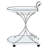 Allen White And Chrome 2-Tier Glass Shelf Metal Bar Cart-1461851059