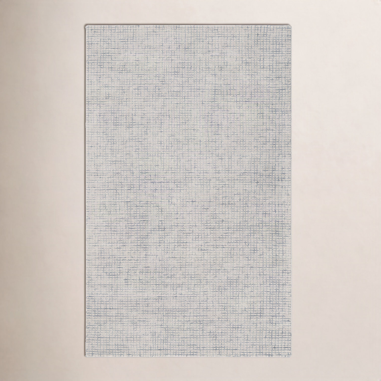 Hand-Tufted Striped Wool Rug, Ivory / Blue, Rectangle 8'9" x 11'9"