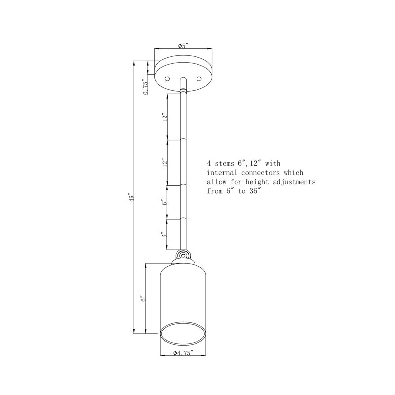 Hibbard 1 - Light Single Pendant, Black