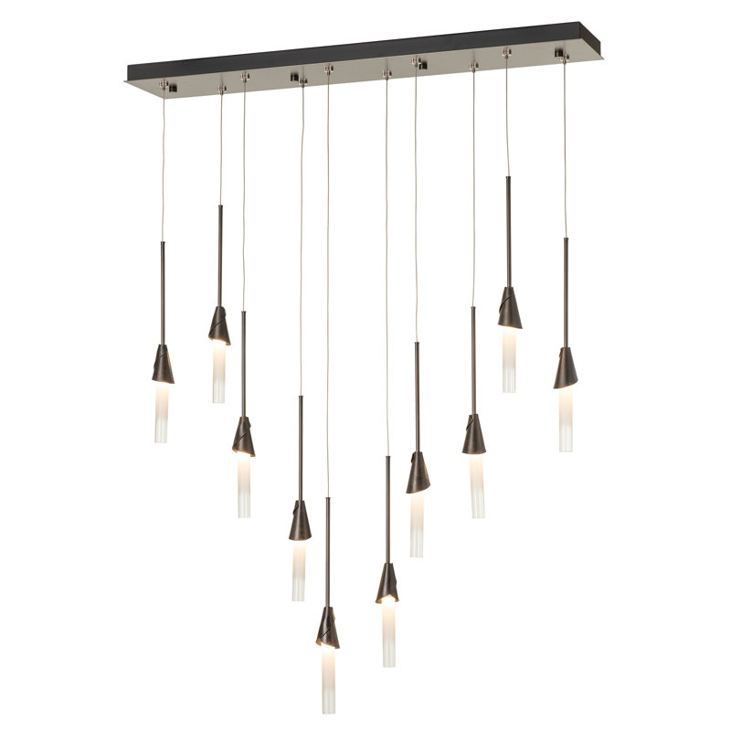 Lilium 10-Light Linear Pendant, Dark Smoke, 90" H