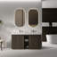 60"  Double Bathroom Vanity with Solid Surface Top, Smoked Oak Brown -105076118-105079942-109252504
