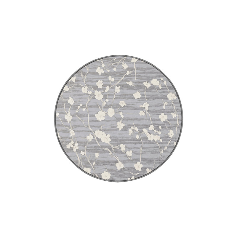 Tapis rose lavable à la machine, Rond 4 pi