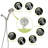 Brushed Nickel Hand Shower With 8 Settings - 59" Hose, 4.7" Gel Nozzle Head Indulge In A Luxurious Bathing 8 Nozzle, Stainless Steel Hose Customizable Experience-117439737