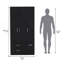 71 po, 4 portes, tringle, 3 armoires, 6 tablettes, noir