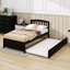 Lit simple avec lit gigogne en bois-330577362
