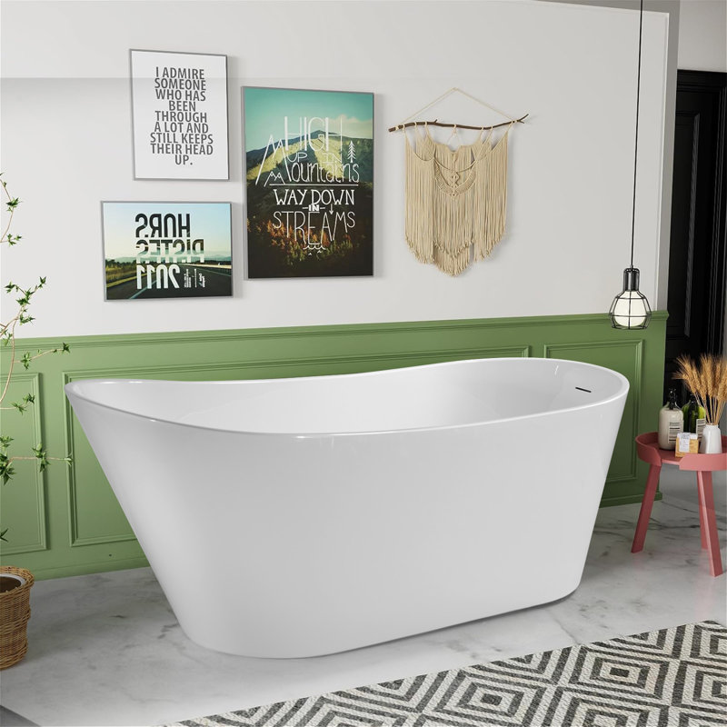 67 po Baignoire de trempage autoportante contemporaine Flatbottom