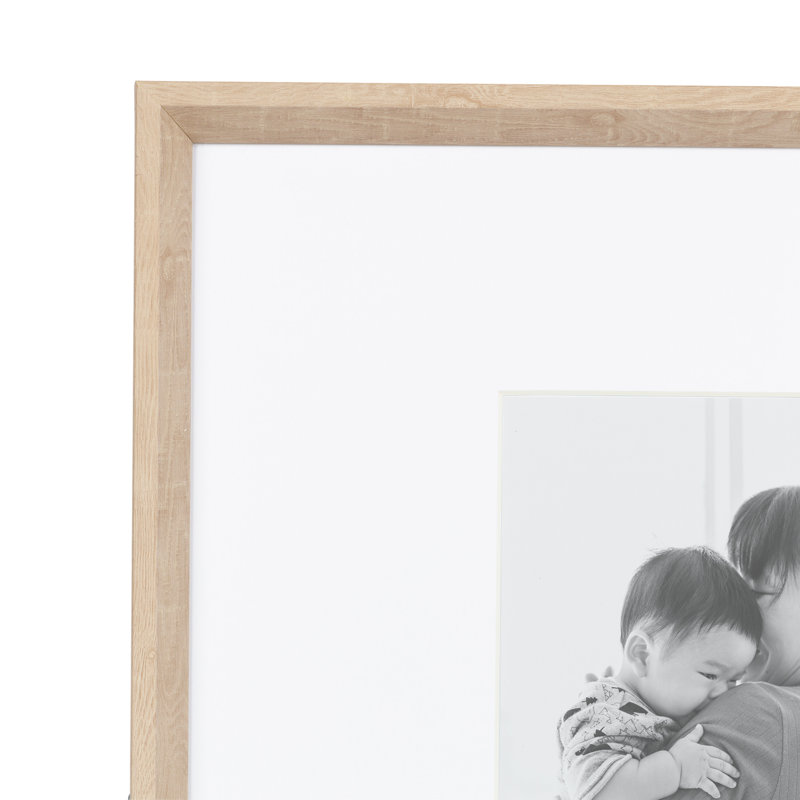 Baislee Matte Picture Frame - Set of 3 with Mat, Natural
