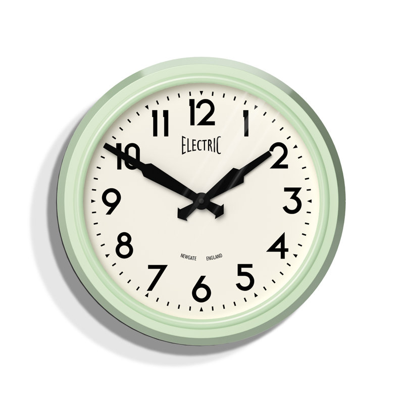 Electric 37cm Wall Clock, Neo Mint Green