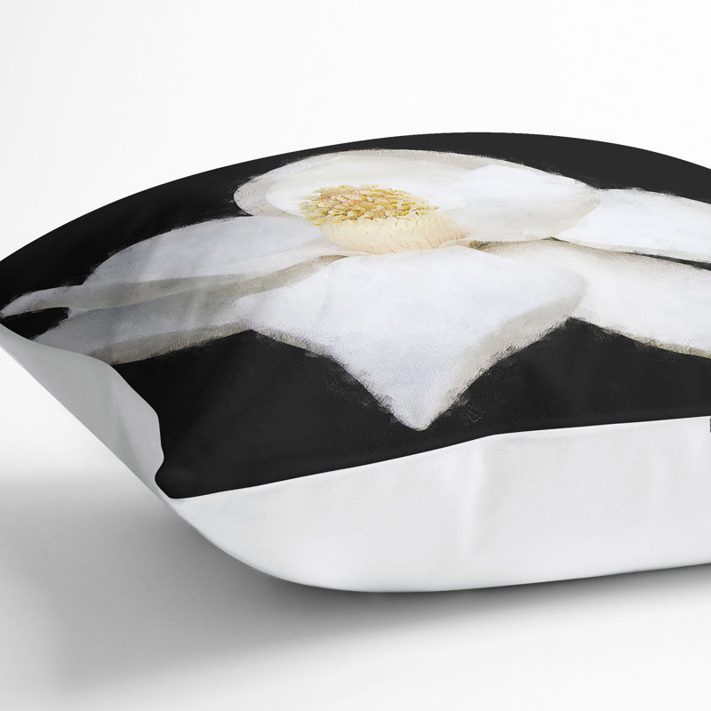 Floral Square Throw Cushion, 55cm H x 55cm W x 20cm D, White