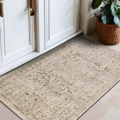Tapis texturé beige texturé