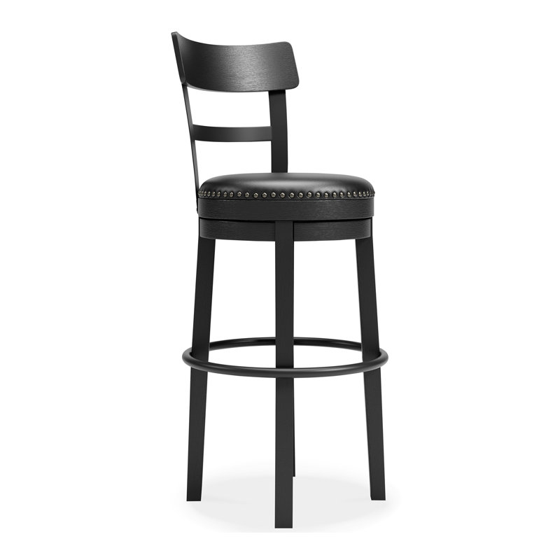 Daiah Swivel Upholstered Counter Stool with Solid Wood Frame