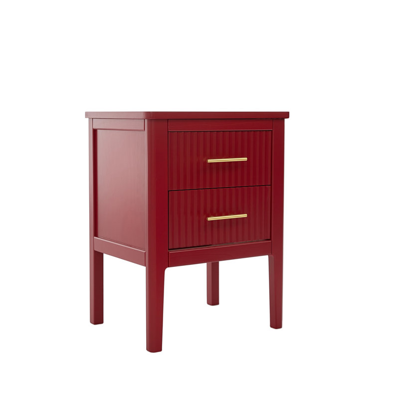 Tharptown 45cm W Bedside Table, Red