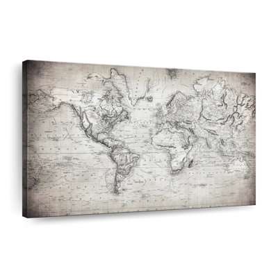 Simple World Map Canvas Print