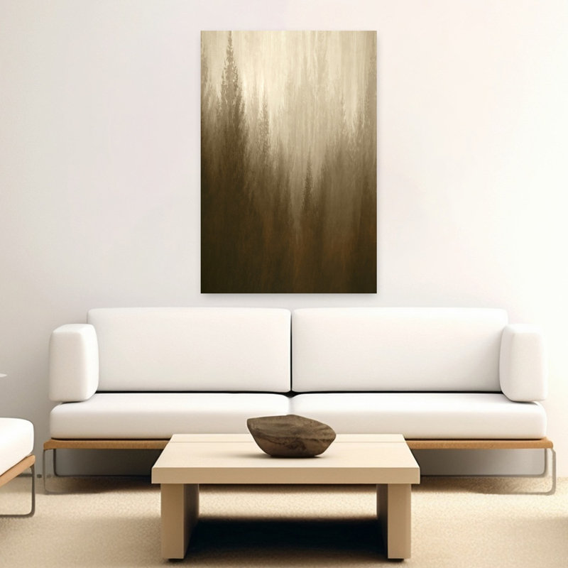 «Forest Haze», art mural abstrait ethereal, H 60 po x l 40 po