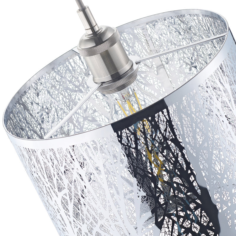 Unique and Beautiful Metal Forest Design Ceiling Pendant Shade, Chrome