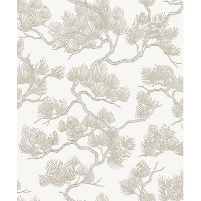 Embroidered Pine Tree Wallpaper