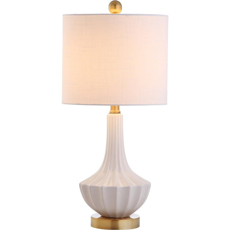 Lampe de table DEL Chesnut, Laiton / blanc