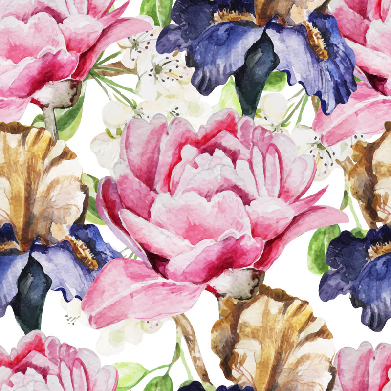 Peel & Stick Floral Wall Mural, 8.33' W x 8.33' L
