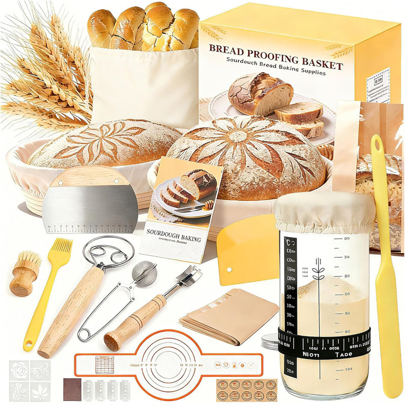 Sourdough Starter Kit, Bread Proofing Baskets