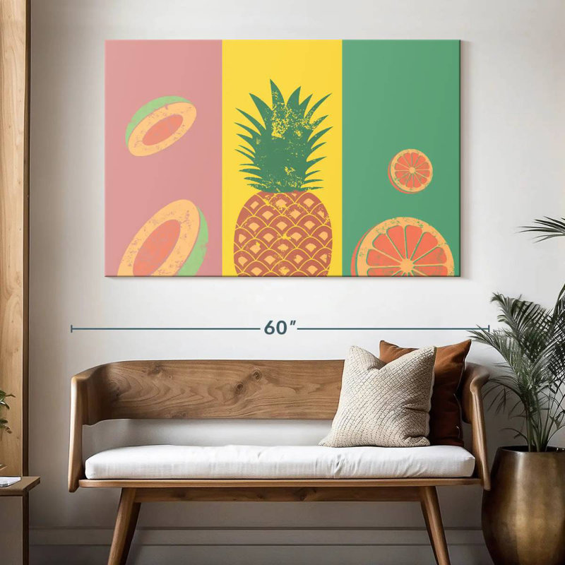 Doux fruits pastel, H 34 po x l 51 po