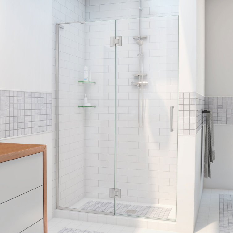 Unidoor-X 34" W x 72" H Hinged Frameless Shower Door with ClearMax™ Technology