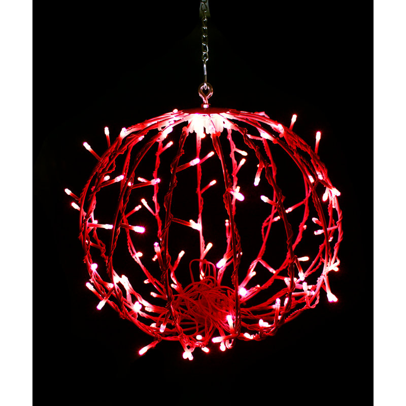 3D Sphere with LEDs, 12" H x 12" W x 12" D, Red