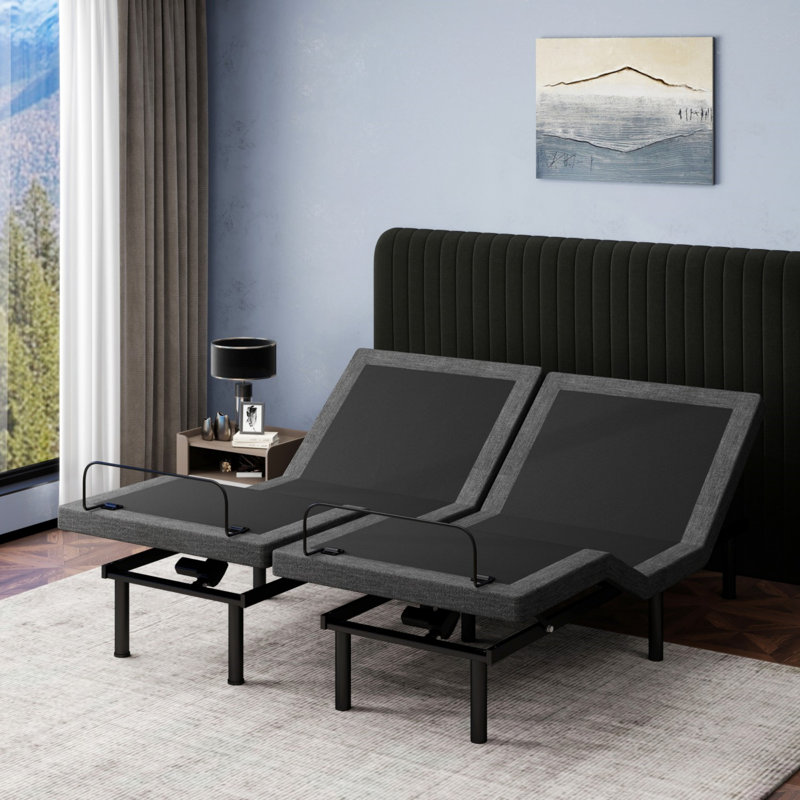 Structure de lit réglable Modern Modern avec matelas de 12 po, télécommande sans fil, fonction anti-ronflement, assemblage sans outil