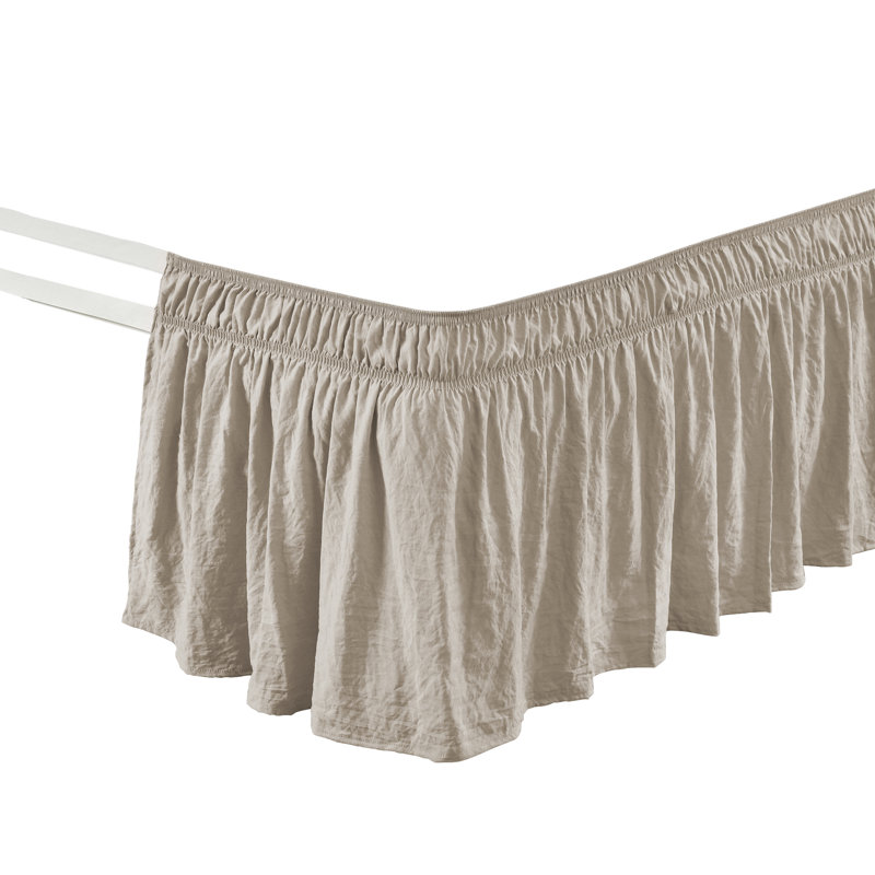 Ruffled Wrap Around Bed Skirt, King, Neutral