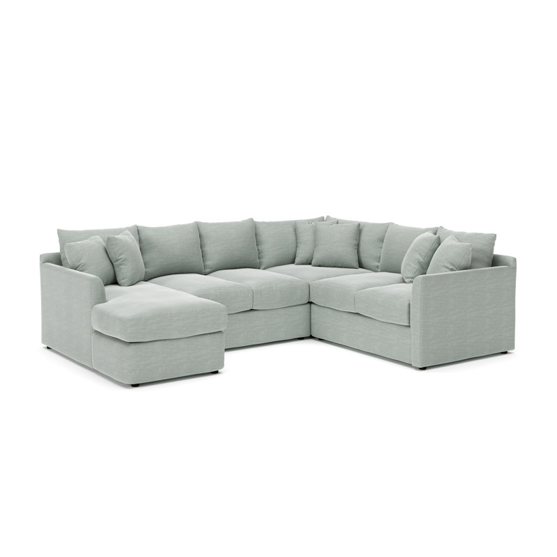 Canapé modulaire en U à 3 pièces de 6 pièces 119 po Cecelia, Tissu natté Capri conversation, Orienté à gauche (vu de face)