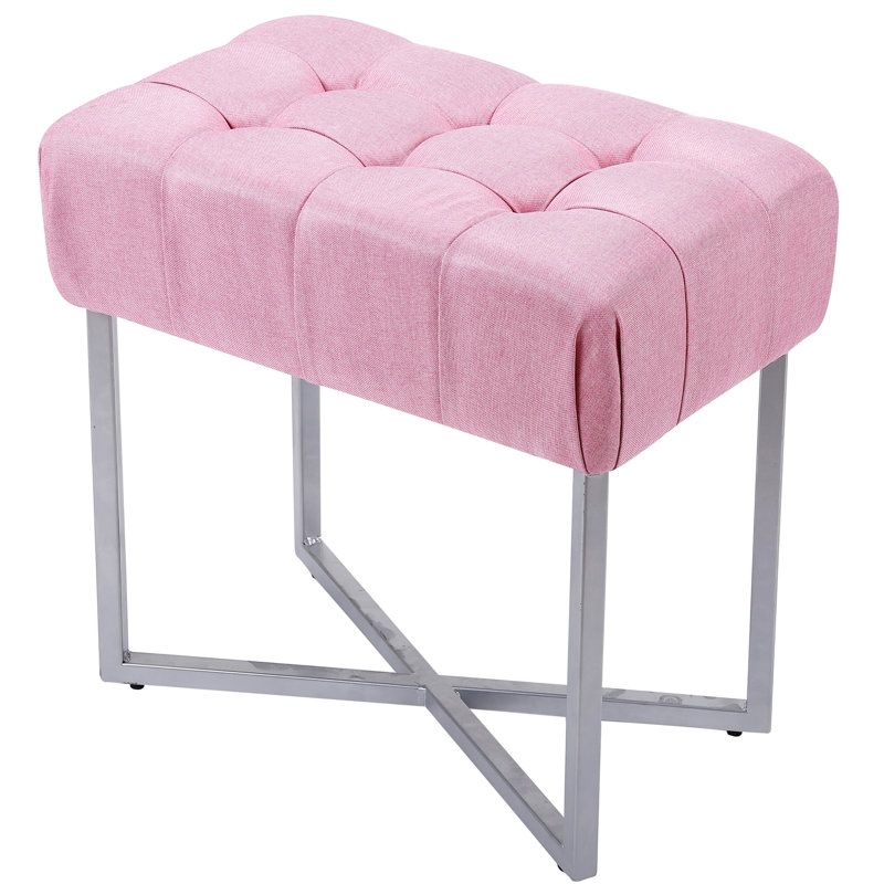 Repose-pieds BirdRock Home, Argent, Pink Linen