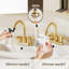Robinet de lavabo utilitaire brossé or avec douchettes, robinets de buanderie avec douchette, robinet de salle de bain 3 trous, robinet escamotable, bonde escamotable en métal