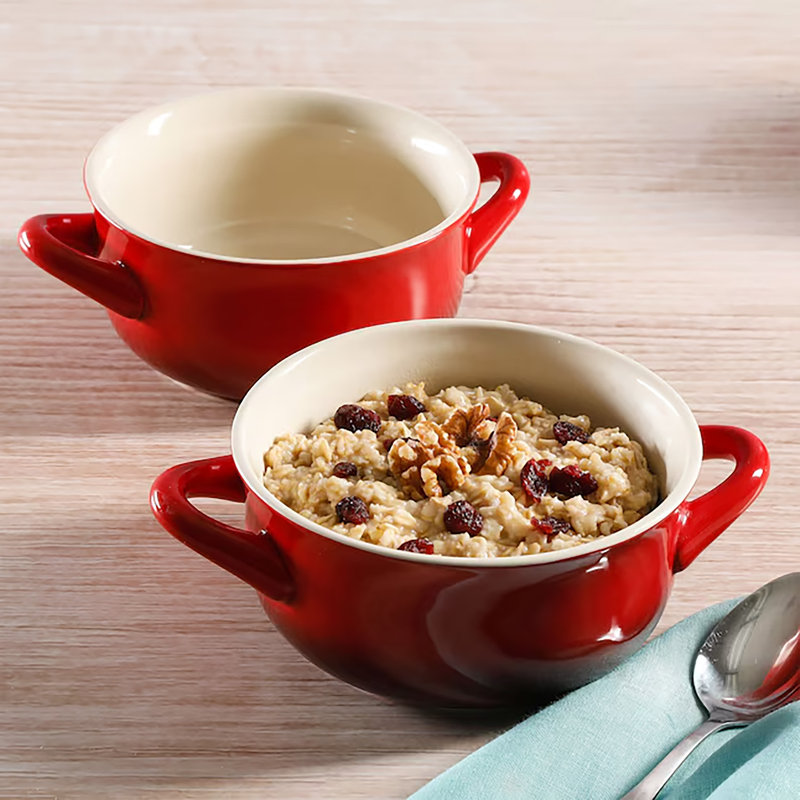 Gibson 30 Ounce Artisan Stoneware Soup Bowl 4 Pack in Red Gradient
