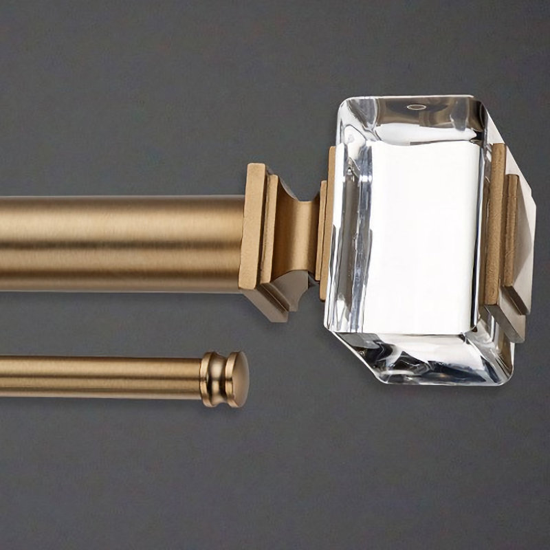 Cambria Designer Series Estate Normandy Sqr 1 1/2 po de diamètre Tringle à rideaux double à longueur fixe