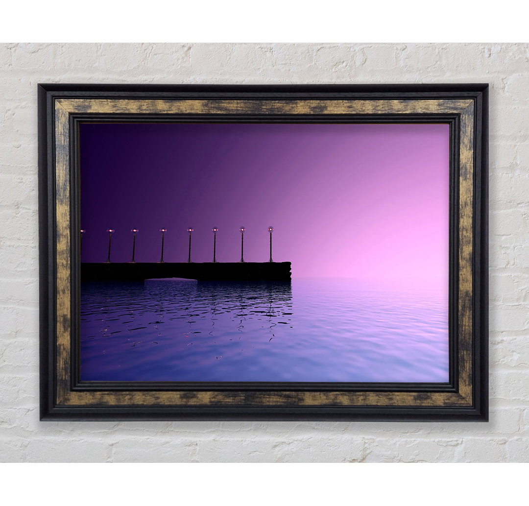 Purple Sky Pier - Einzelner Bilderrahmen Kunstdrucke