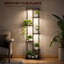 7 Tier Corner Indoor Plant Shelf with Full Spectrum Dimmable LED Grow Light, 135cm Tall Plant Stand for Living Room and Balcony