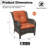 2-Person Polyethylene (PE) Wicker Outdoor Lounge Armchair with Cushions-330427039