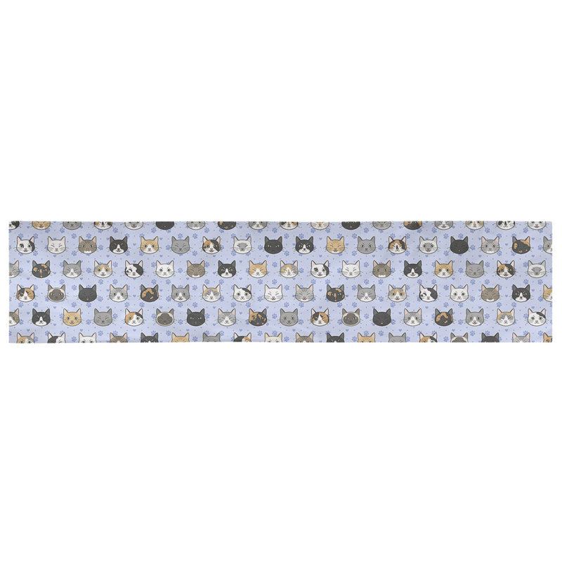 Avicia Geometric Table Runner, 72" x 16", Blue, Polyester