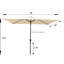 Parasol d'extérieur 6 pi x 9 pi brun clair - Imperméable, avec nervures, manivelle et inclinaison pour patio de 9 pi au soleil et à la pluie, ventilé, facile-29222056