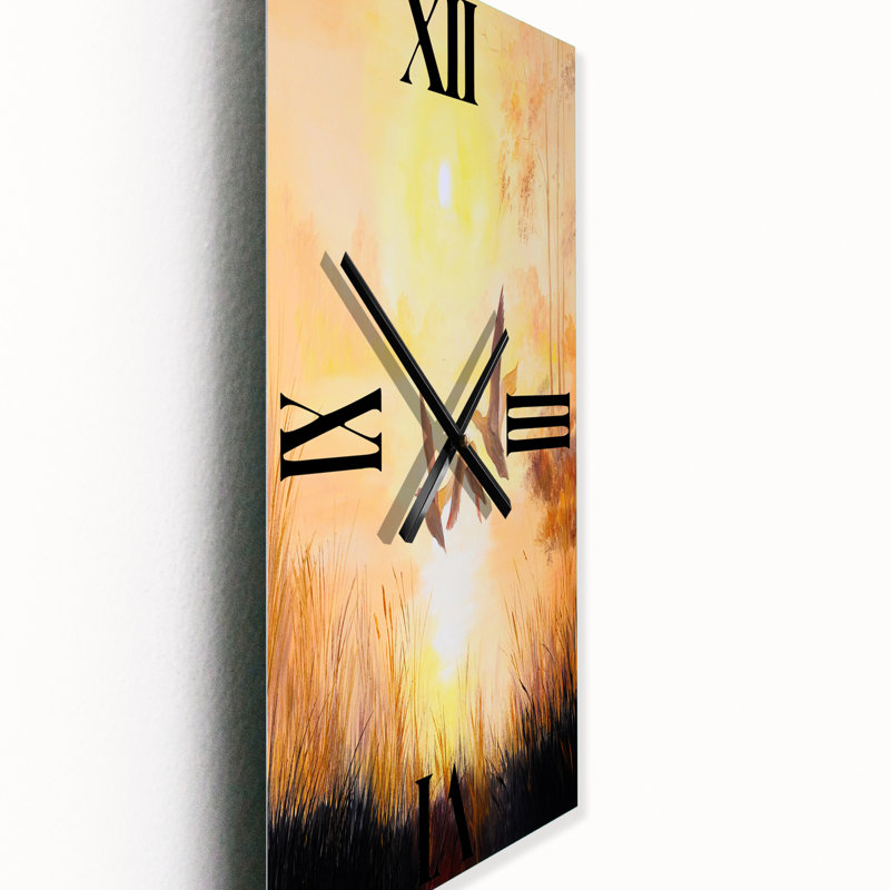 Trois grues volant au coucher du soleil - Horloge murale traditionnelle, Petit