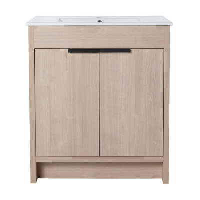 Freestanding Bathroom Vanity With 2 Soft-Close Cabinet Doors (KD-PACKING),Only Vanity Without Top