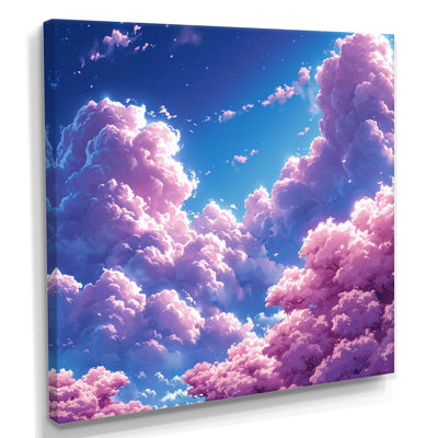 Pink Cloud Dreams Blue Sky - Clouds Wall Art Living Room