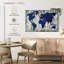 Carte du monde bleu Aliaz sur bois-107857897
