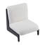 Chaise d'appoint Living Moda blanche avec structure en bois massif noir, ensemble de 2