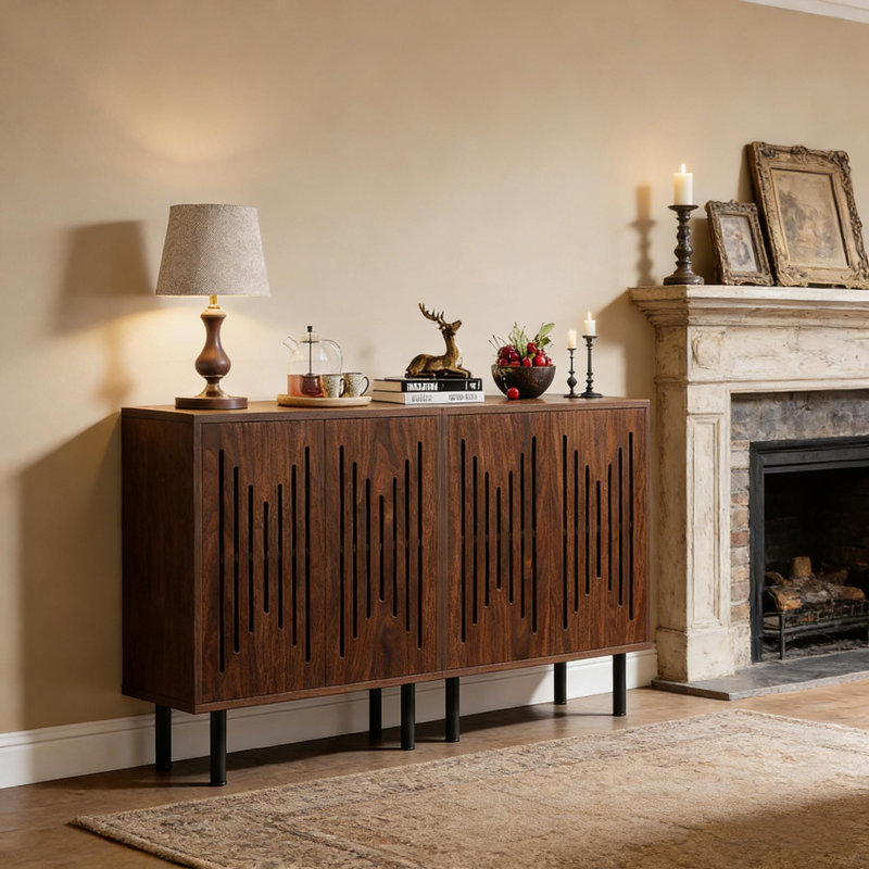 Armoire rustique, ensemble de 2 armoires de rangement, buffet classique