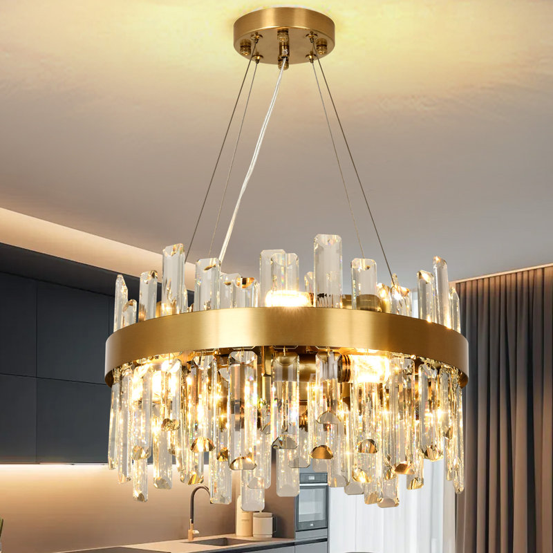Bartolome Crystal Chandelier, Gold, 24cm H x 40cm W x 40cm D, 8 Lights