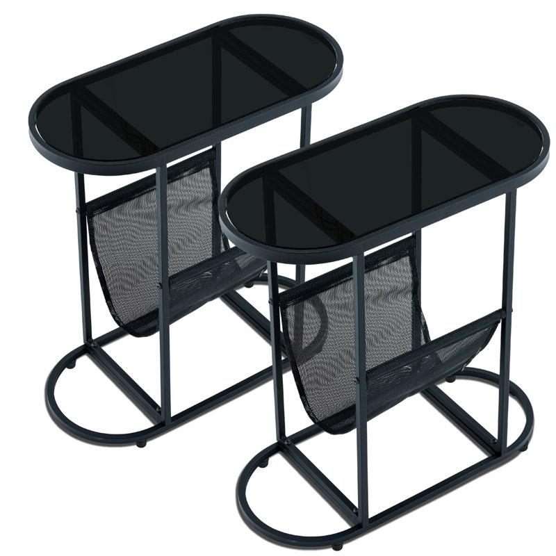 Table de bout Tiyler, Noir transparent