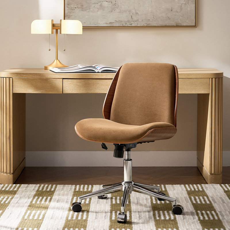Chaise de bureau Oswina Ember, Polyester caramel