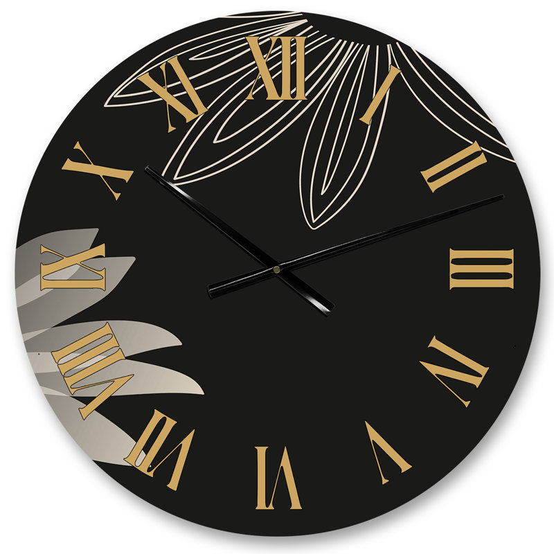 Horloge murale noire Minimalis, Moyen