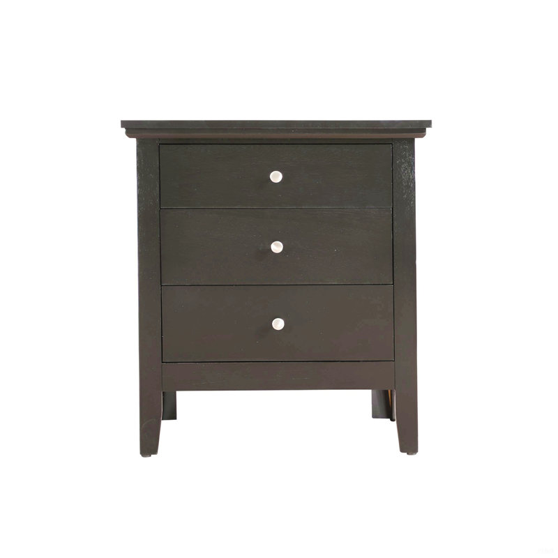Table de chevet chic noire décontractée pour les chambres à coucher, Noir