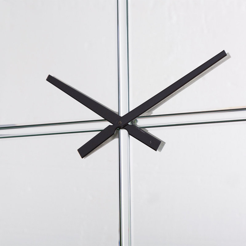 Jhani Mirror Wall Clock for Living Room, Modern Wall Clock For Bedroom Decor, 70cm H x 70cm W x 2.2cm D, Mirror/Clear